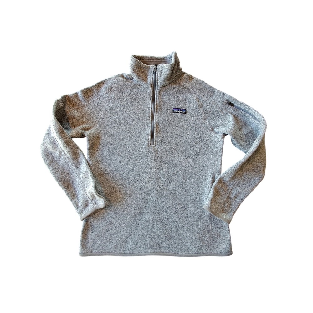 Patagonia Better Sweater 1/4 Zip Pullover Birch White Gray Fleece Womens Medium